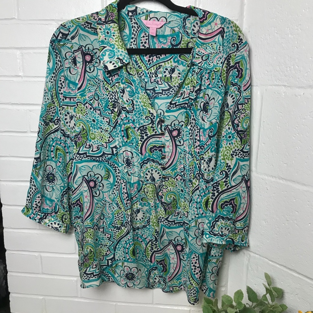 {Lilly Pulitzer} Paisley Floral Top